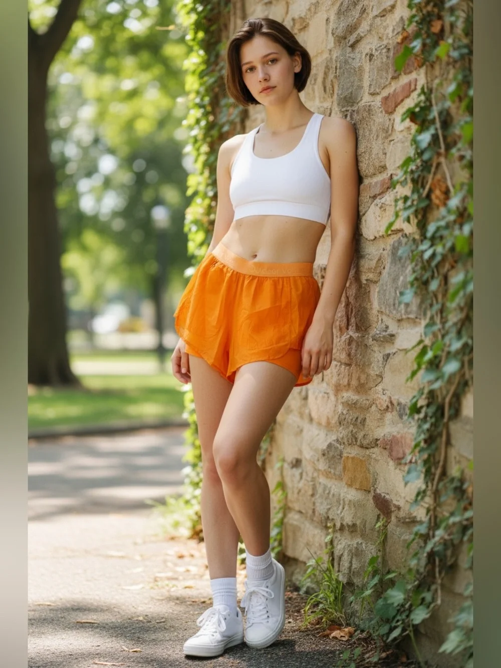 Outdoor Voices Mango 4” Overlay‎ Women's Athletic Shorts-NWT-size small